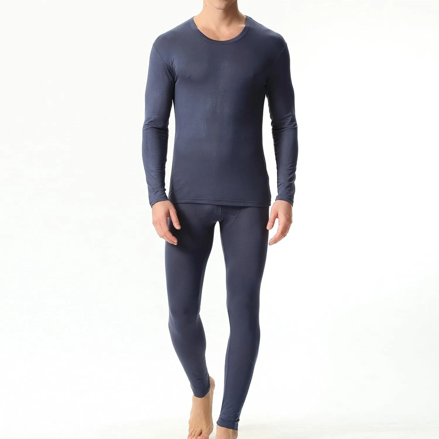Thermal Underwear Set for Men Men's Thermal Underwear Set Lined Long Thermal Set Winter Thermal Underwear for Men