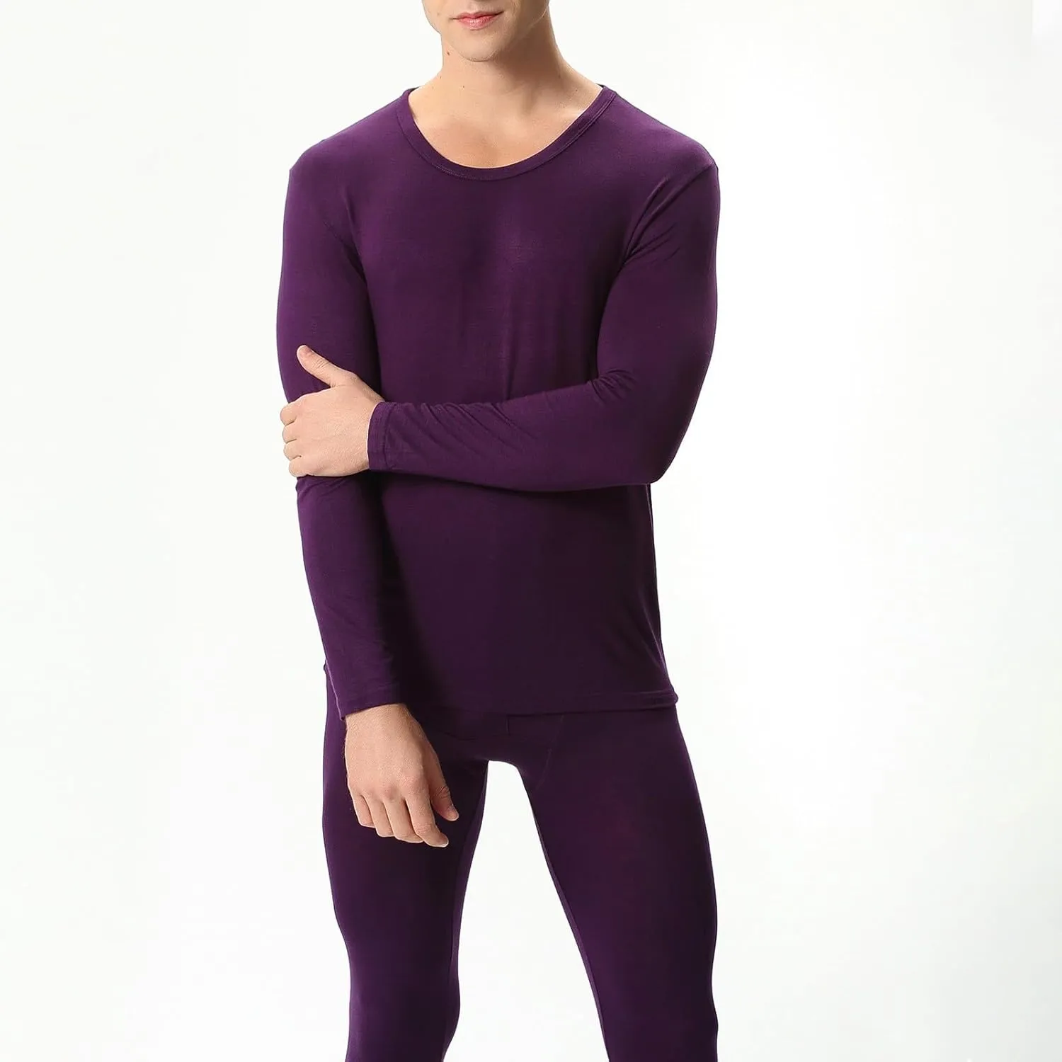 Thermal Underwear Set for Men Men's Thermal Underwear Set Lined Long Thermal Set Winter Thermal Underwear for Men