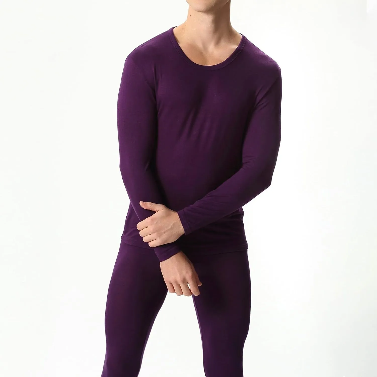 Thermal Underwear Set for Men Men's Thermal Underwear Set Lined Long Thermal Set Winter Thermal Underwear for Men