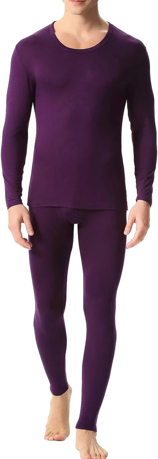 Thermal Underwear Set for Men Men's Thermal Underwear Set Lined Long Thermal Set Winter Thermal Underwear for Men