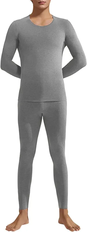 Thermal Underwear Set for Men Men's Thermal Underwear Set Lined Long Thermal Set Winter Thermal Underwear for Men