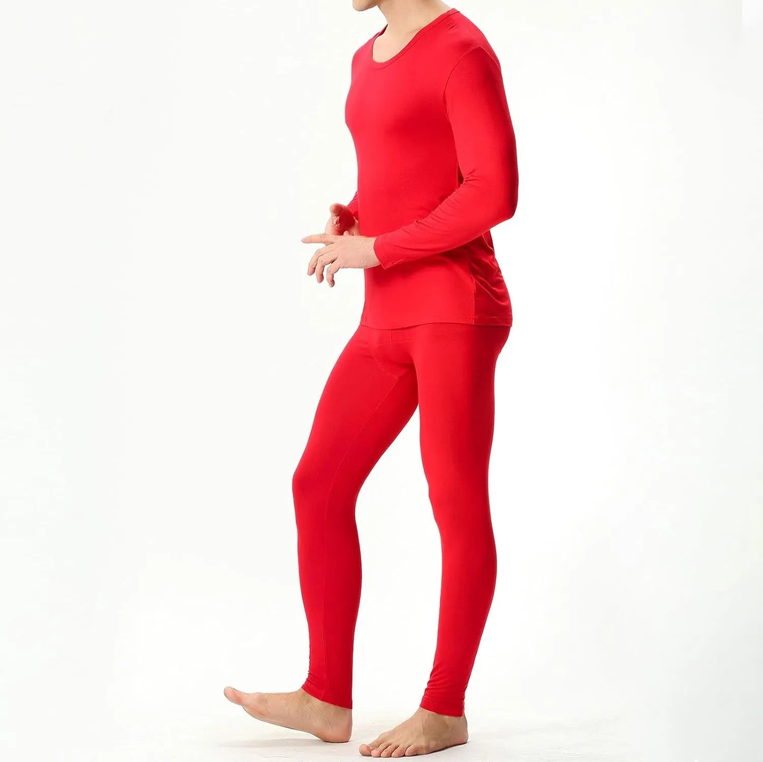 Thermal Underwear Set for Men Men's Thermal Underwear Set Lined Long Thermal Set Winter Thermal Underwear for Men
