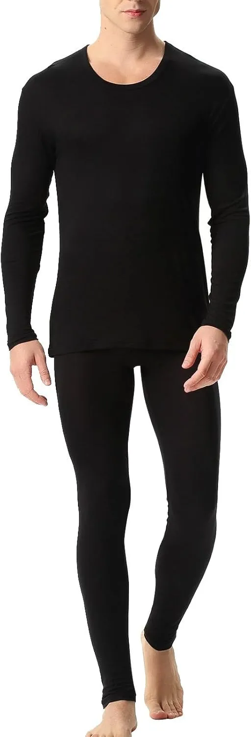 Thermal Underwear Set for Men Men's Thermal Underwear Set Lined Long Thermal Set Winter Thermal Underwear for Men