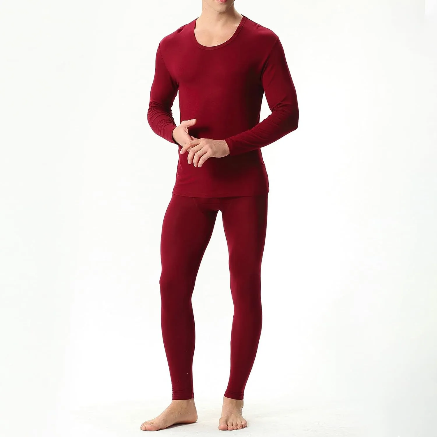Thermal Underwear Set for Men Men's Thermal Underwear Set Lined Long Thermal Set Winter Thermal Underwear for Men