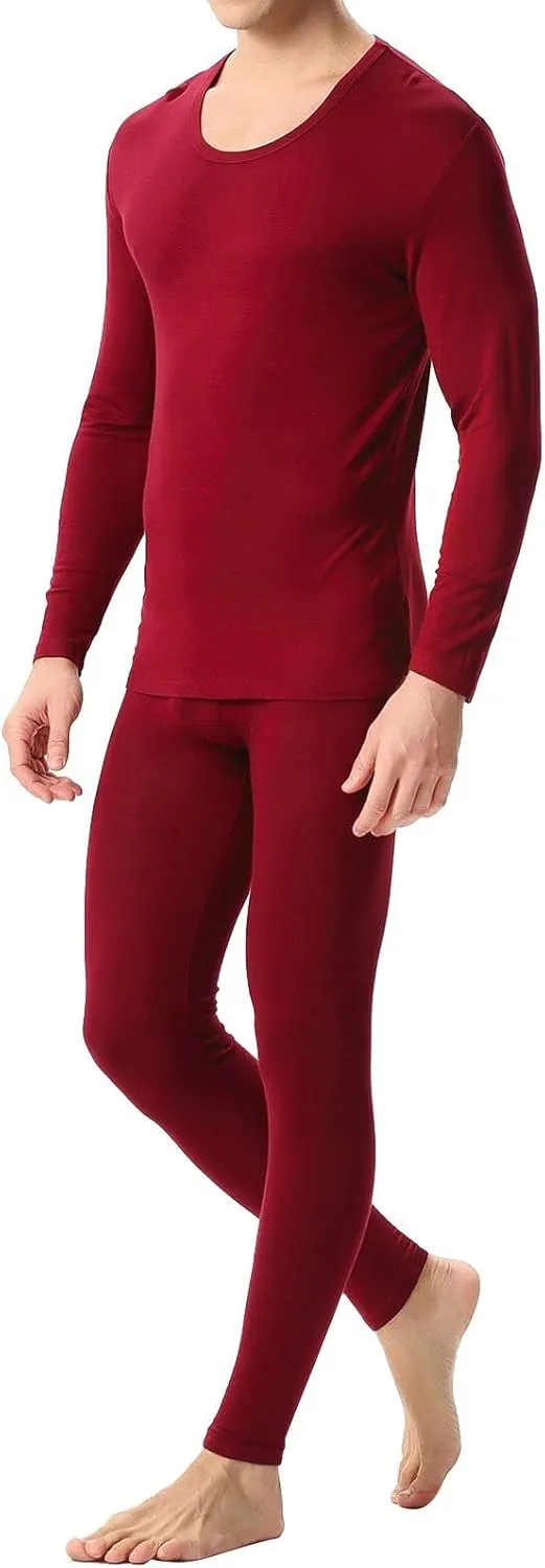 Thermal Underwear Set for Men Men's Thermal Underwear Set Lined Long Thermal Set Winter Thermal Underwear for Men