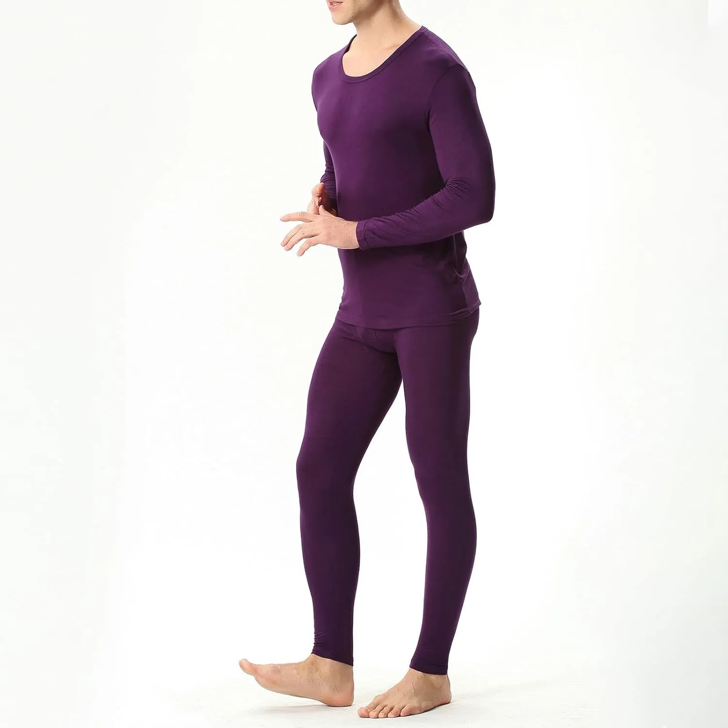 Thermal Underwear Set for Men Men's Thermal Underwear Set Lined Long Thermal Set Winter Thermal Underwear for Men