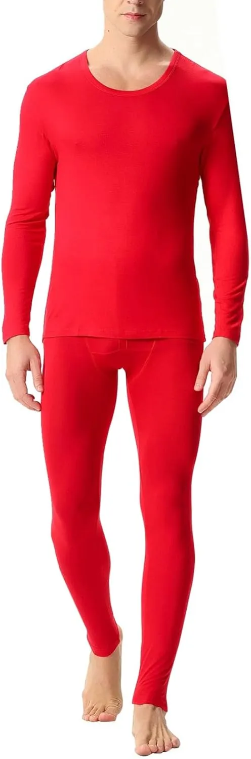 Thermal Underwear Set for Men Men's Thermal Underwear Set Lined Long Thermal Set Winter Thermal Underwear for Men