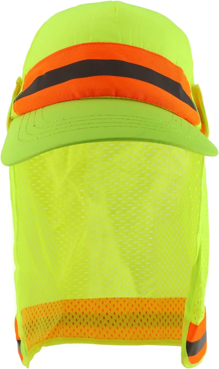 Trendy Apparel Shop High Visibility Reflective Ball Cap with Removable Mesh Flap