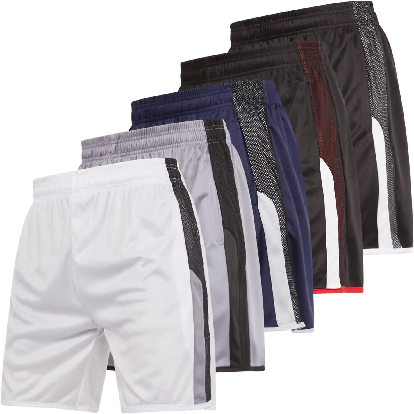 Ultra Performance 5 Pack Mens Athletic Basketball Shorts, 7 inch Running Workout Gym Shorts for Men, SM – 5X