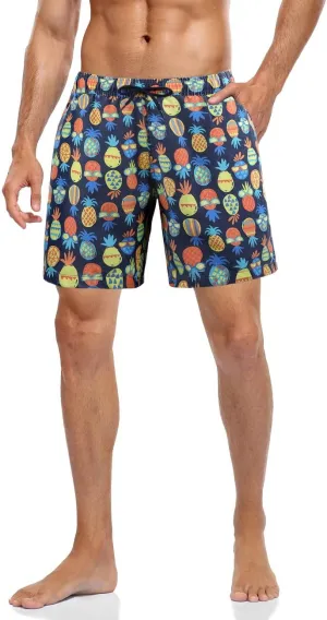 unitop Men's Board Shorts Quick Dry Washed Vintage Bathing Trunks