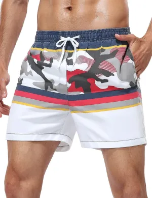 unitop Men's Board Shorts Quick Dry Washed Vintage Bathing Trunks