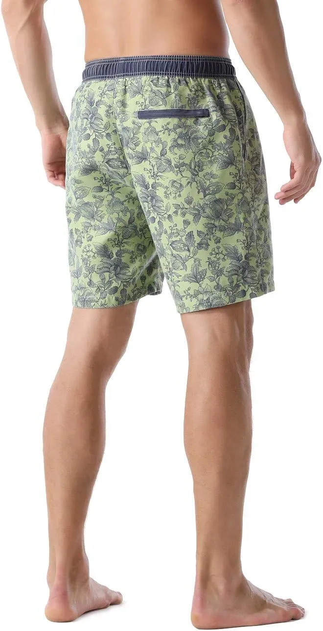 unitop Men's Board Shorts Quick Dry Washed Vintage Bathing Trunks