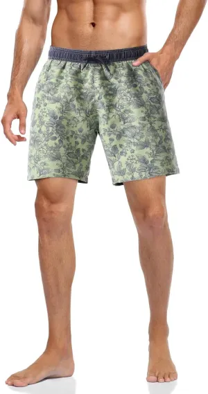 unitop Men's Board Shorts Quick Dry Washed Vintage Bathing Trunks