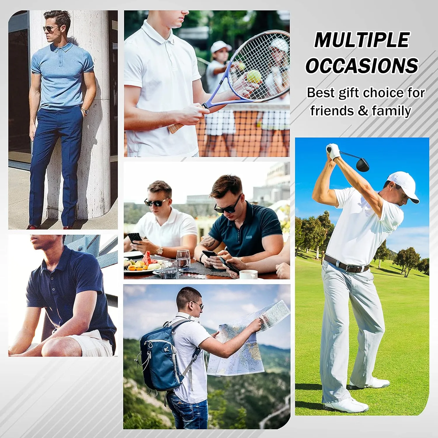 UNMUTTON Galaxy Golf Shirts for Men Polo Shirts Quick-Dry Short Sleeve Athletic T-Shirt Tennis Collared Shirt