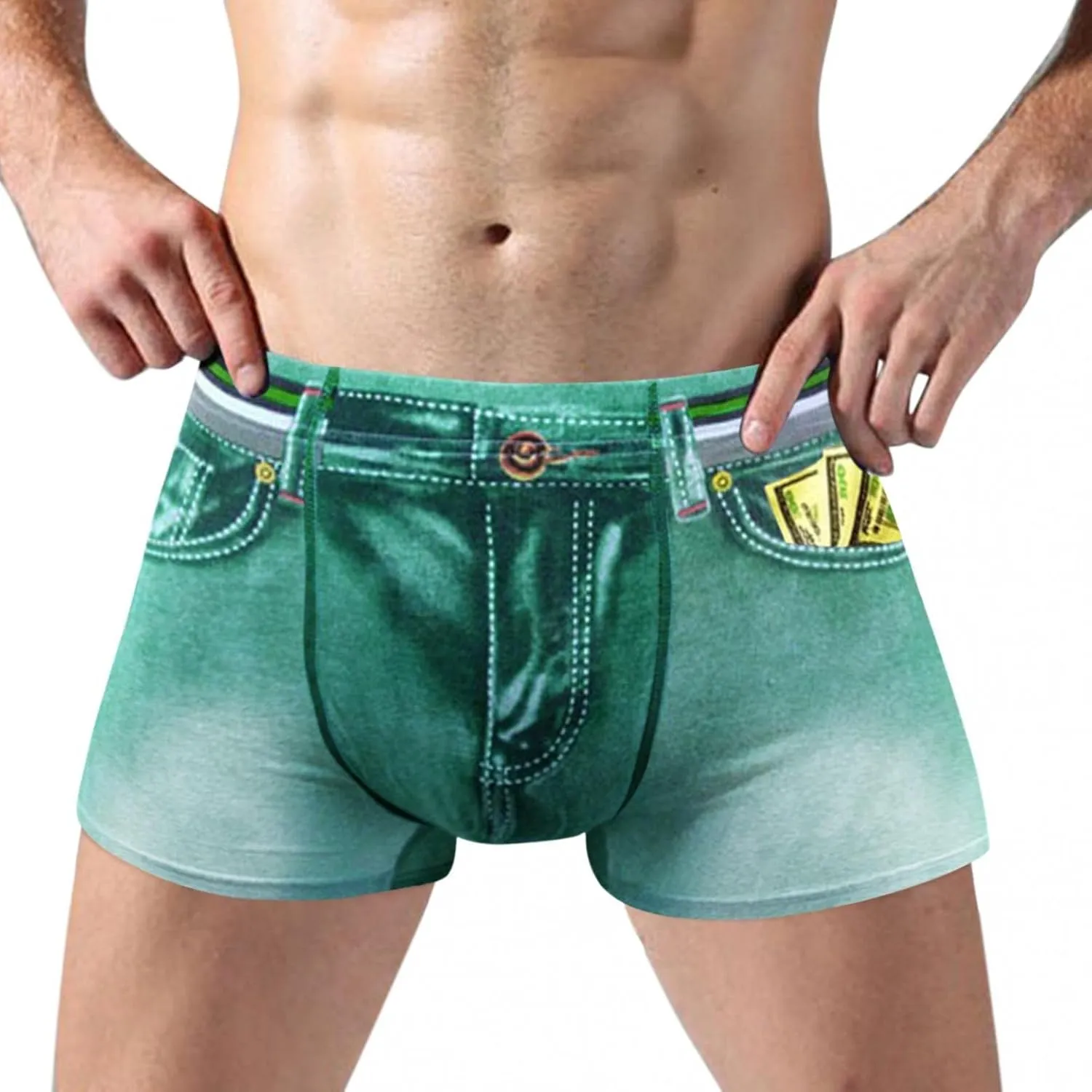 Valentines Day Gifts Men's Underwear Mesh Breathable Trunk Low Rise Cool Boxers No Fly Breathable Underpant Trunks