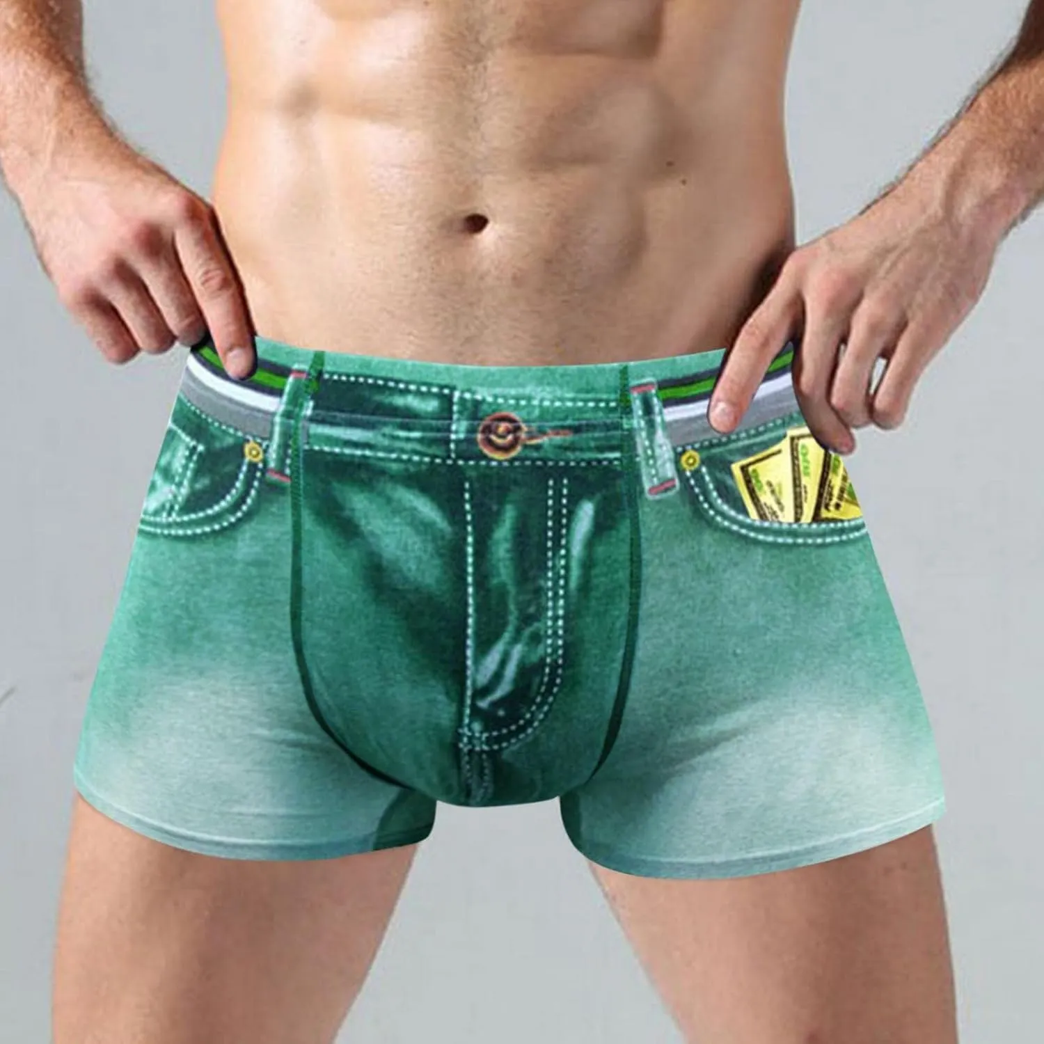 Valentines Day Gifts Men's Underwear Mesh Breathable Trunk Low Rise Cool Boxers No Fly Breathable Underpant Trunks