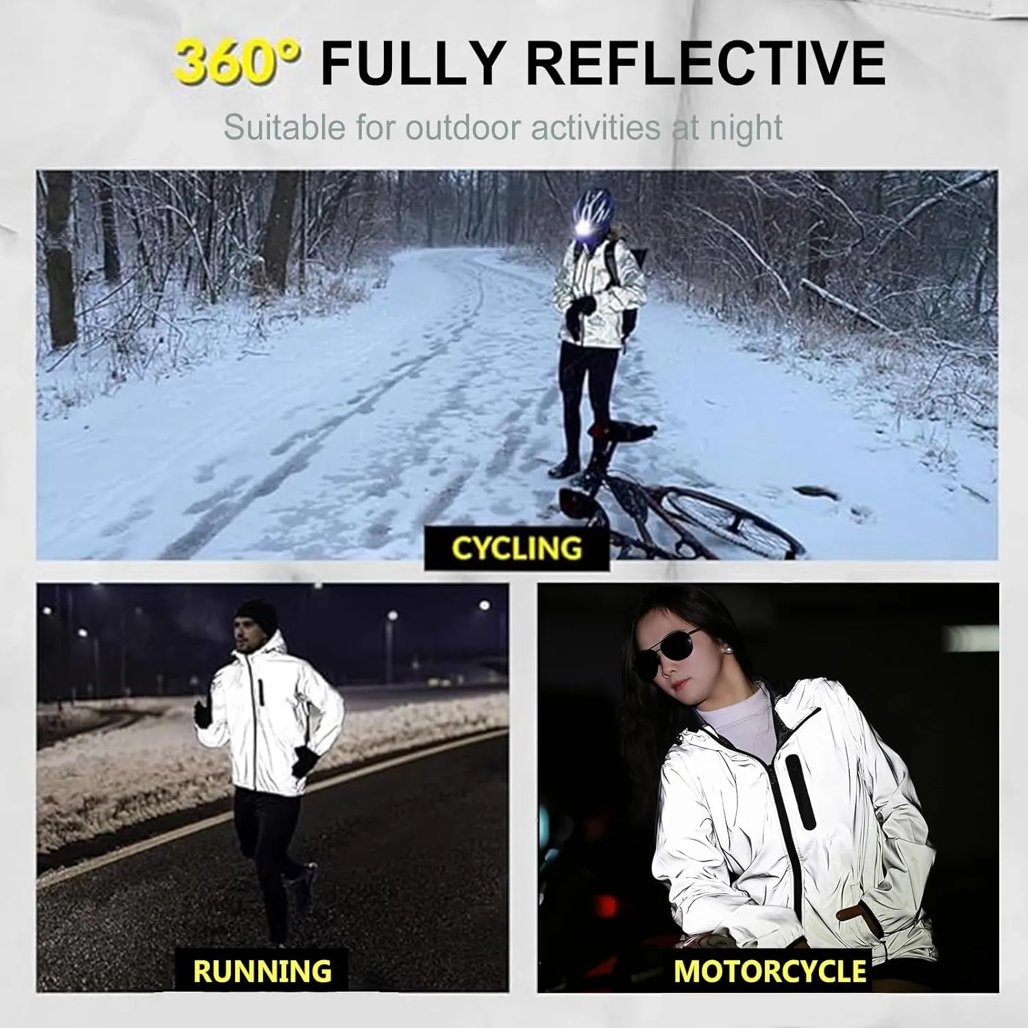 Waterproof Cycling Rain Jacket Men's Hooded Reflective High Visibility Running Bike Hiking Coats Windbreaker Raincoat