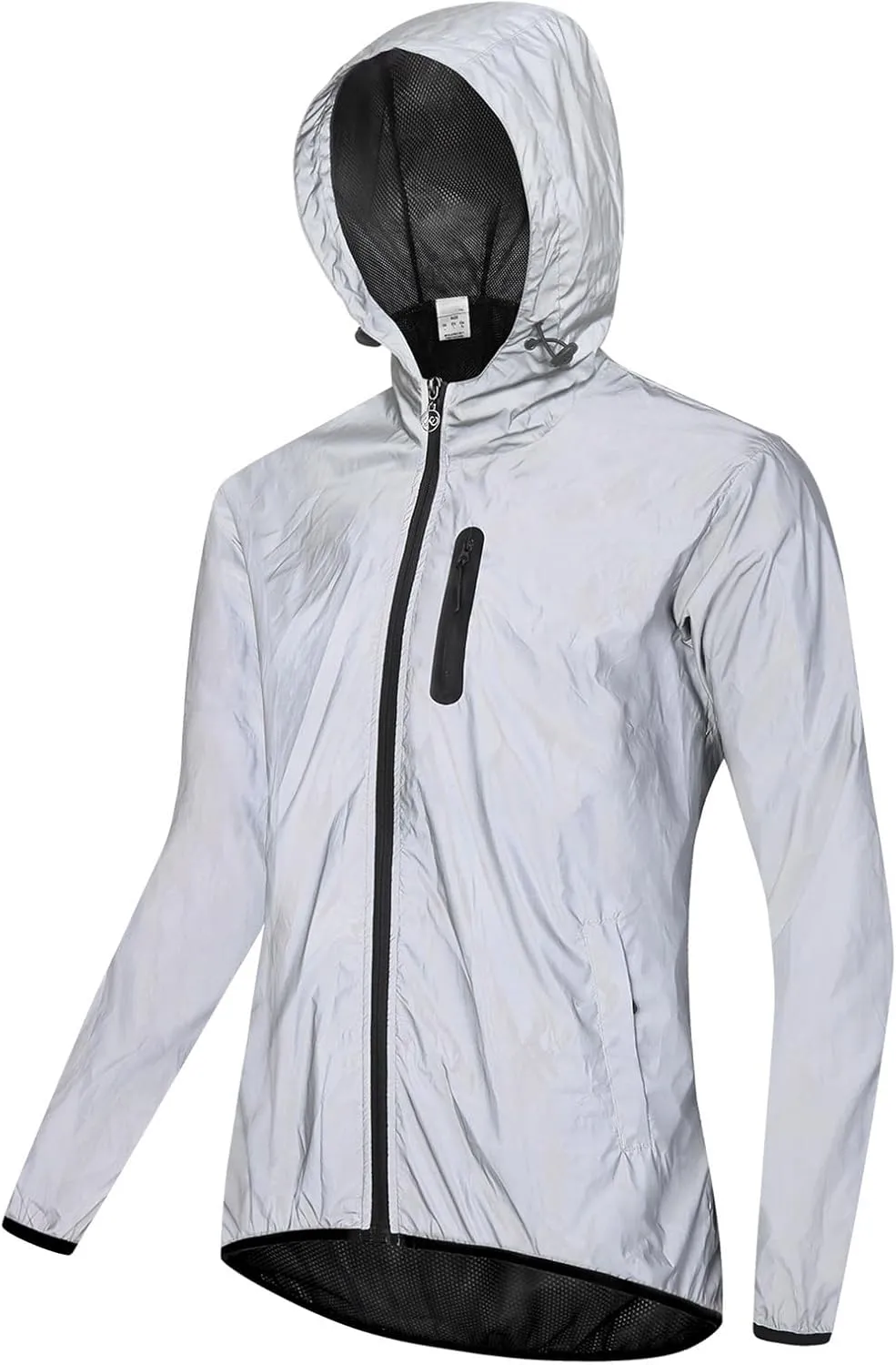 Waterproof Cycling Rain Jacket Men's Hooded Reflective High Visibility Running Bike Hiking Coats Windbreaker Raincoat