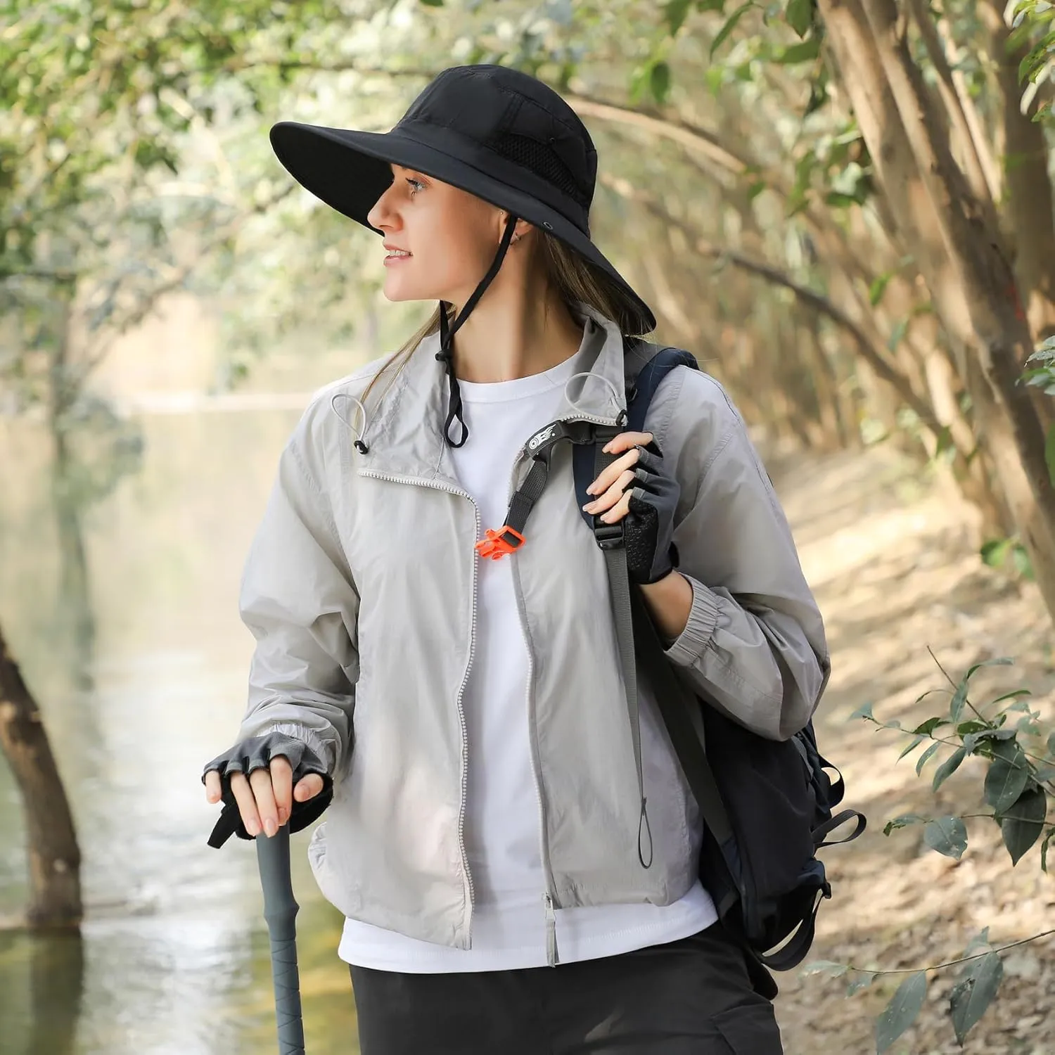 Wide Brim Sun Hat for Men Women UV Protection Ventilated Outdoor Bucket Fishing Hats Packable for Safari Hiking