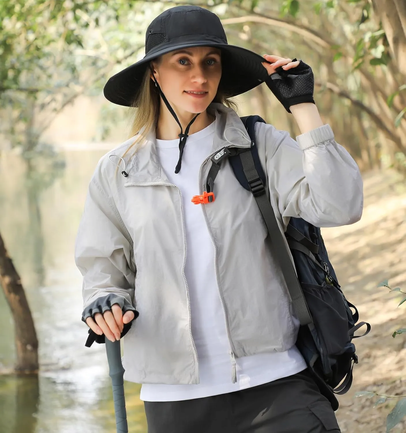 Wide Brim Sun Hat for Men Women UV Protection Ventilated Outdoor Bucket Fishing Hats Packable for Safari Hiking