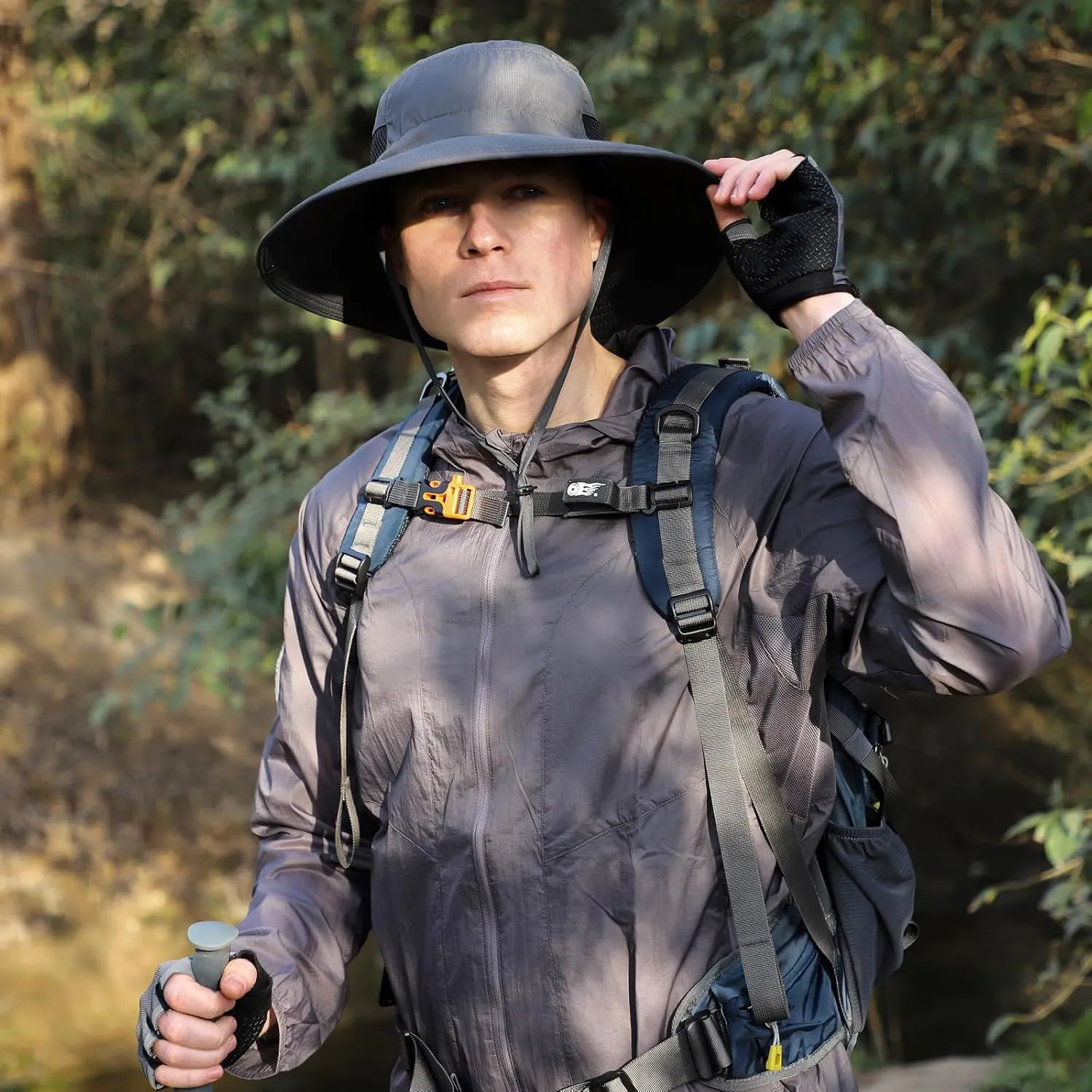 Wide Brim Sun Hat for Men Women UV Protection Ventilated Outdoor Bucket Fishing Hats Packable for Safari Hiking