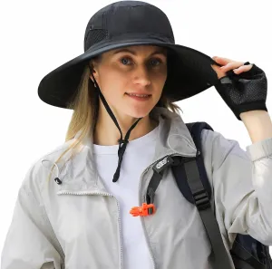 Wide Brim Sun Hat for Men Women UV Protection Ventilated Outdoor Bucket Fishing Hats Packable for Safari Hiking