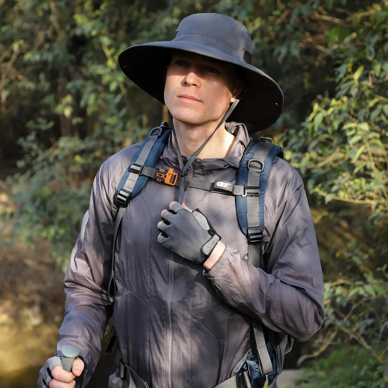 Wide Brim Sun Hat for Men Women UV Protection Ventilated Outdoor Bucket Fishing Hats Packable for Safari Hiking