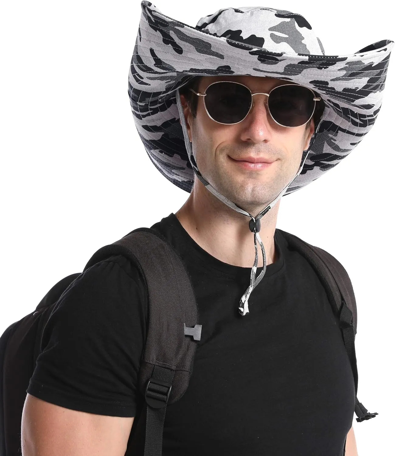 Wide Brim Sun Hat for Men Women UV Protection Ventilated Outdoor Bucket Fishing Hats Packable for Safari Hiking