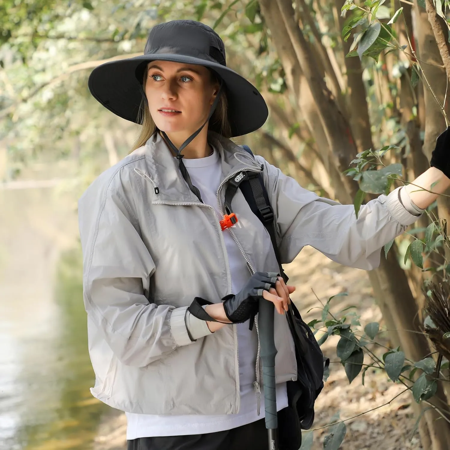 Wide Brim Sun Hat for Men Women UV Protection Ventilated Outdoor Bucket Fishing Hats Packable for Safari Hiking