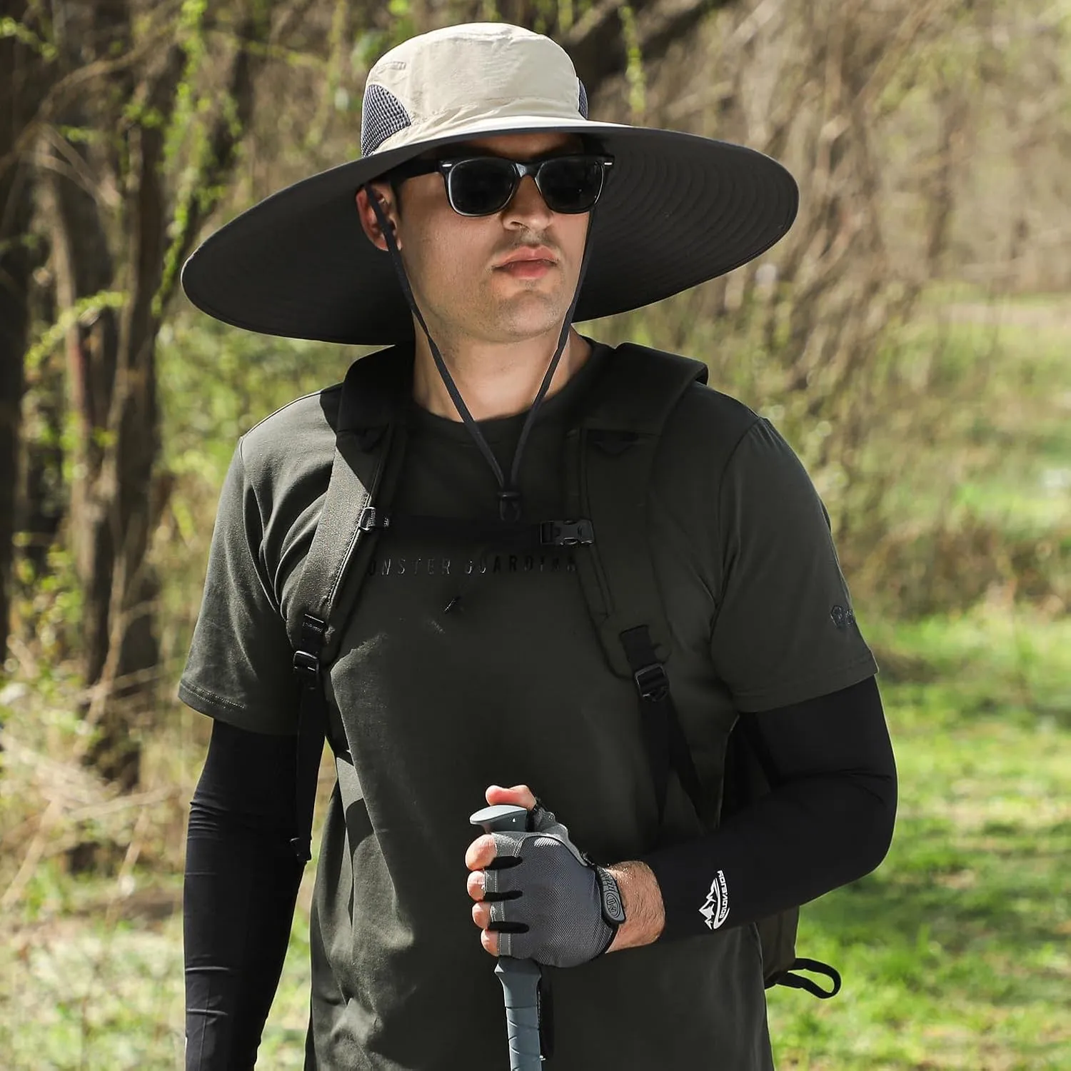 Wide Brim Sun Hat for Men Women UV Protection Ventilated Outdoor Bucket Fishing Hats Packable for Safari Hiking