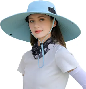 Wide Brim Sun Hat for Men Women UV Protection Ventilated Summer Hats for Fishing Hiking Garden Beach