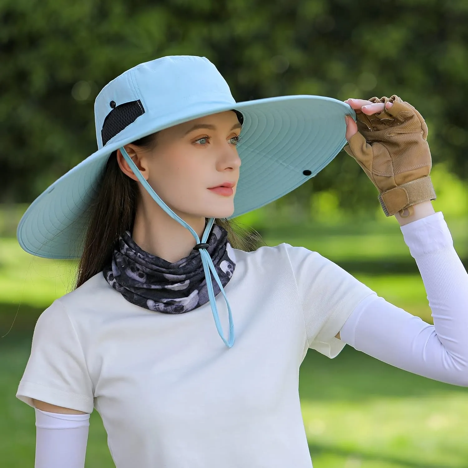 Wide Brim Sun Hat for Men Women UV Protection Ventilated Summer Hats for Fishing Hiking Garden Beach