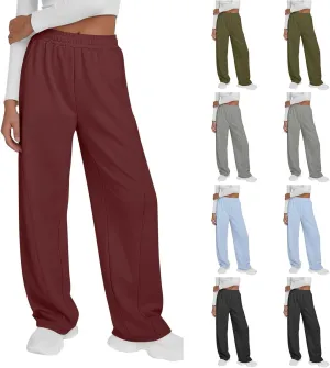 Wide Leg Sweatpants Women Loose Pants Winter Casual Comfortable Pants Drawstring Sweatpant wiht Pockets for Outdoor