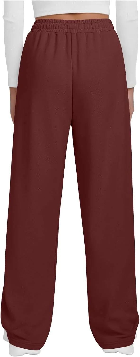 Wide Leg Sweatpants Women Loose Pants Winter Casual Comfortable Pants Drawstring Sweatpant wiht Pockets for Outdoor