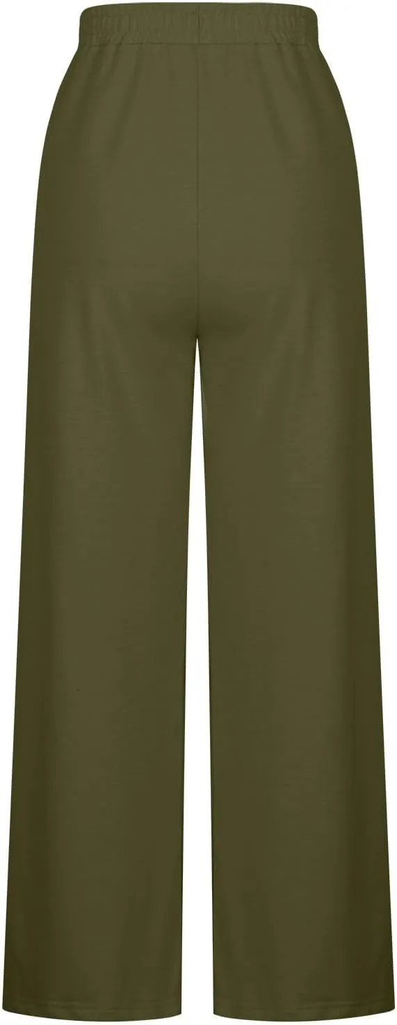 Wide Leg Sweatpants Women Loose Pants Winter Casual Comfortable Pants Drawstring Sweatpant wiht Pockets for Outdoor