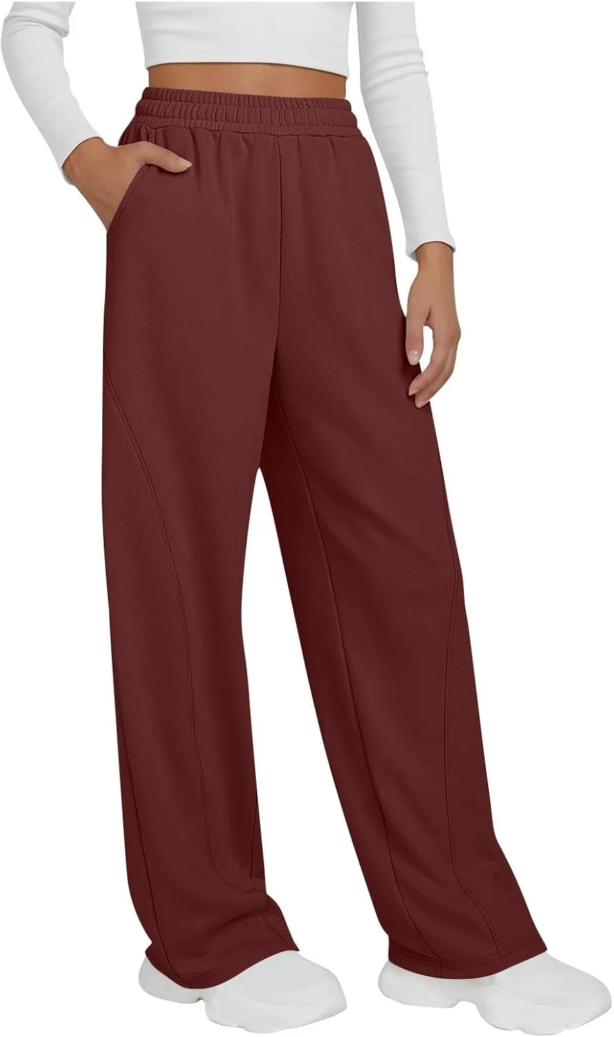 Wide Leg Sweatpants Women Loose Pants Winter Casual Comfortable Pants Drawstring Sweatpant wiht Pockets for Outdoor