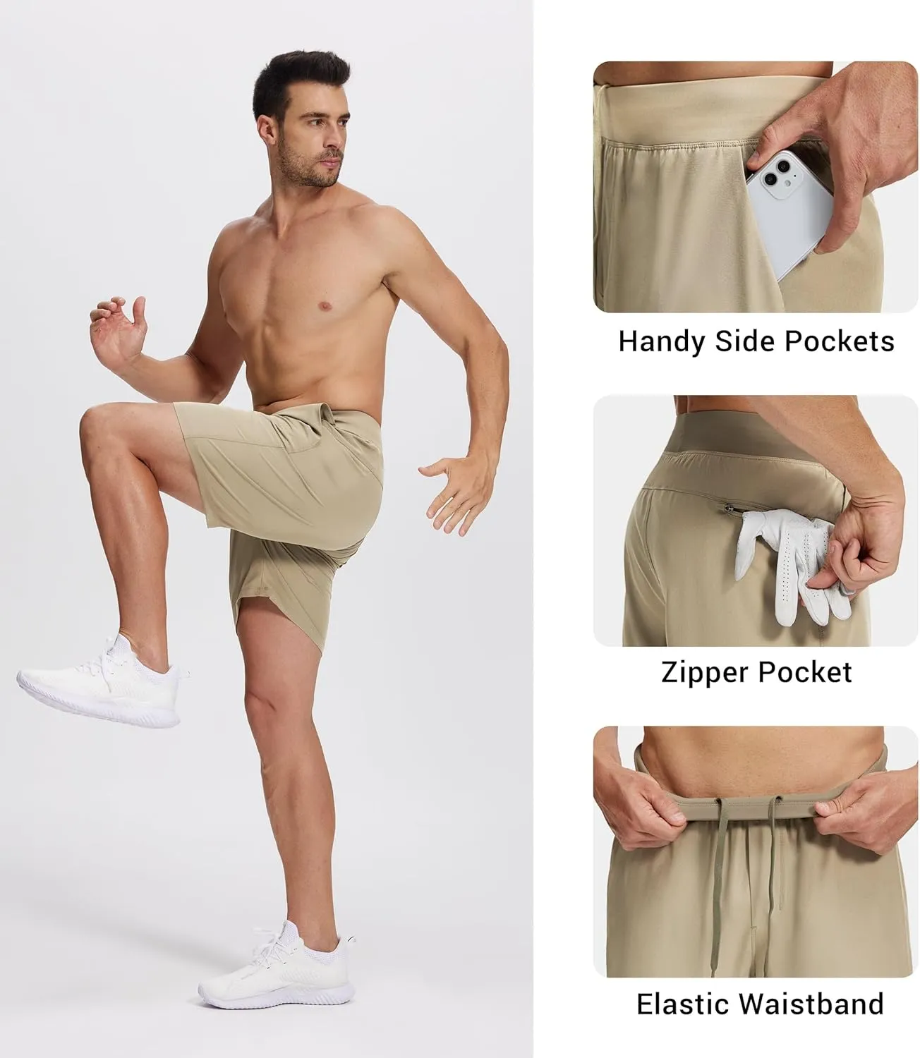 Willit Men's Athletic Shorts Quick Dry Running Workout Shorts Lightweight Hiking Gym Casual Shorts with Pockets 7"