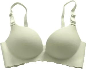 Wirefree Bras for Women Push Up Full-Coverage Seamless Wireless Comfortable Everyday Wear Soft Smoothing Womens Bras
