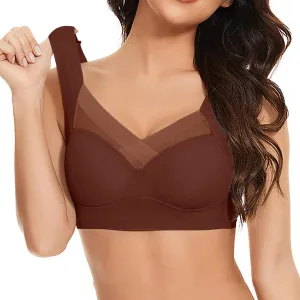 Wireless Bra for Women Full Coverage Seamless Support Push Up Bras No Underwire Comfort V Neck Everyday Bralettes