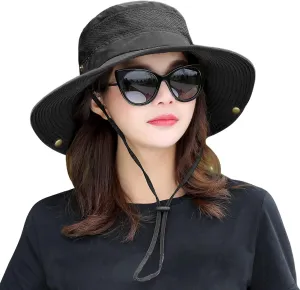Women Fishing Sun Hat Men Summer UV Protection Bucket Hats Mesh Ventilated Outdoor Hiking Gardening Beach Lawn Hat
