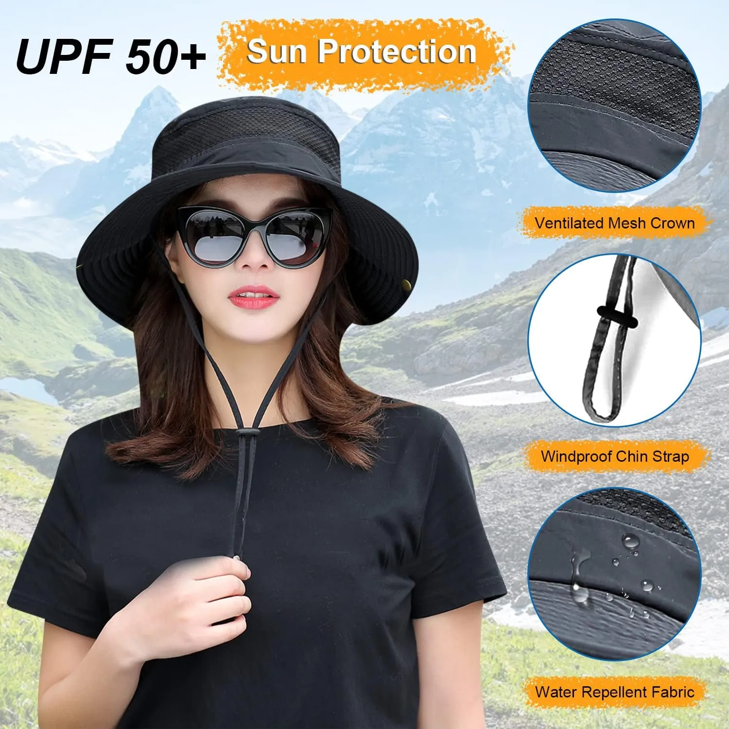 Women Fishing Sun Hat Men Summer UV Protection Bucket Hats Mesh Ventilated Outdoor Hiking Gardening Beach Lawn Hat
