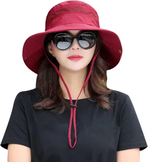 Women Fishing Sun Hat Men Summer UV Protection Bucket Hats Mesh Ventilated Outdoor Hiking Gardening Beach Lawn Hat