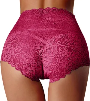 Women Underwear Cotton Bikini Panties High Waist Lace Panty Stretch Hipster Underpants Ladies Plus Size Belly Briefs