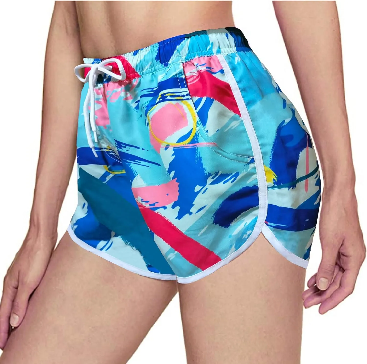 Women's Beach Shorts Quick Dry with Pockets- Summer Swimmwear Shorts