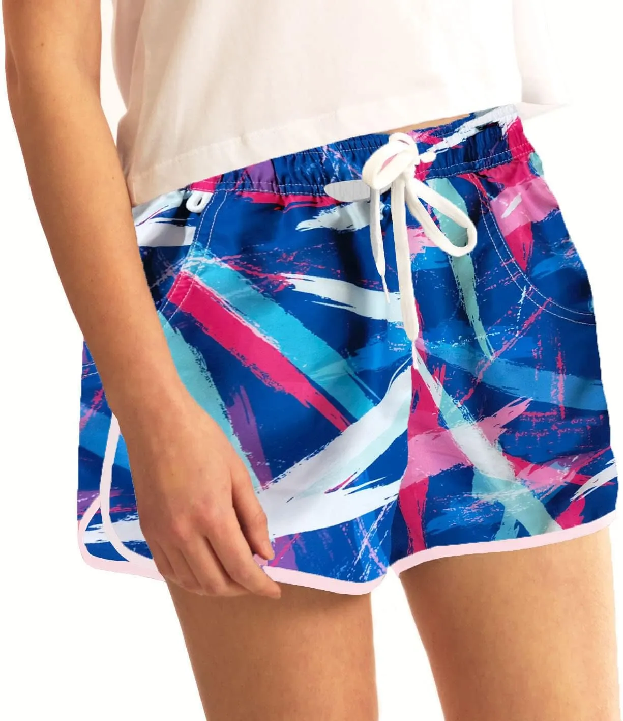 Women's Beach Shorts Quick Dry with Pockets- Summer Swimmwear Shorts