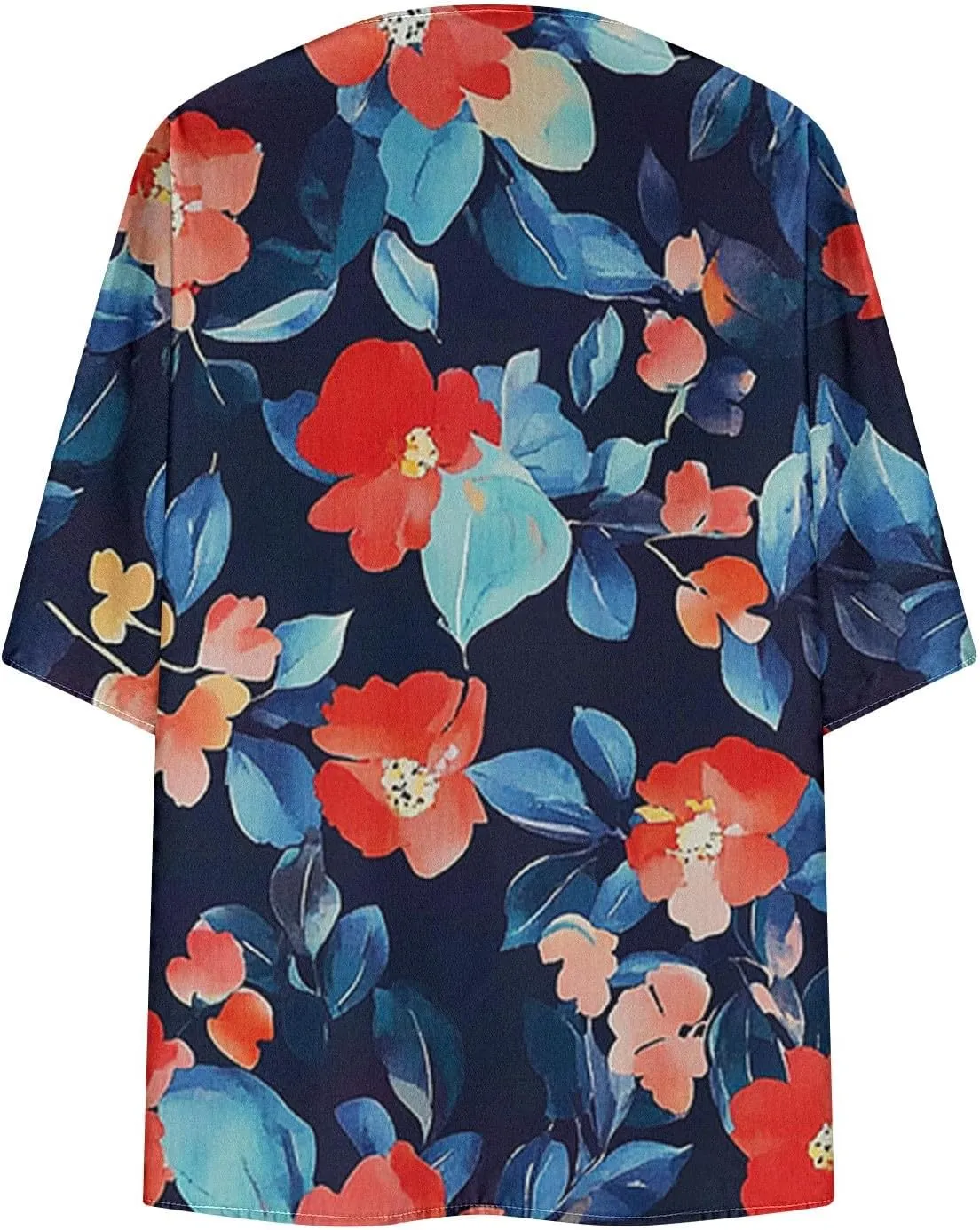 Women's Floral Cardigan Coverups Bohemian Kimono Loose Lightweight Cover Up Beach Swimsuit Chiffon Summer Rash Guard