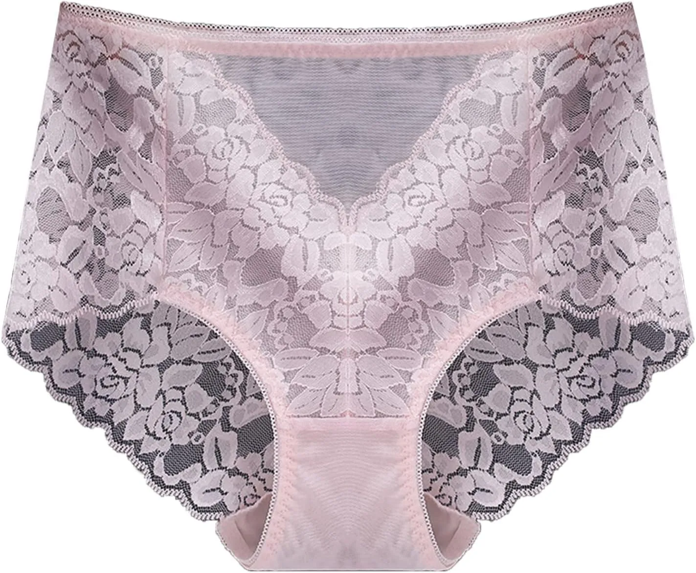 Women's Mid High Waist Sexy Lace Panties Seamless Brief Briefs Panties for Women