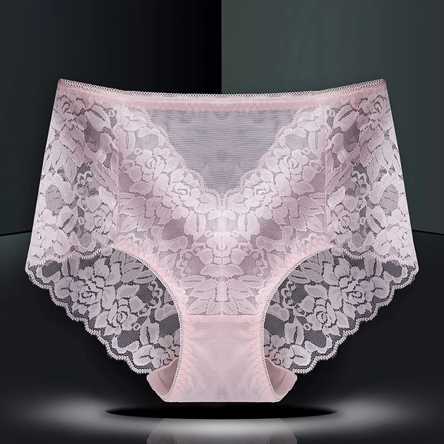 Women's Mid High Waist Sexy Lace Panties Seamless Brief Briefs Panties for Women