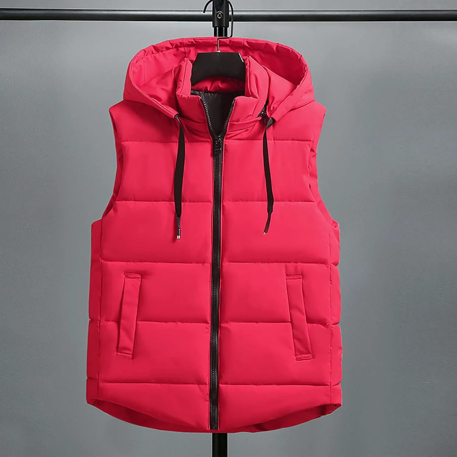 Womens Puffer Vest One Morality Warm V Neck Thin Down Vest Inside Hooded Puffer Vest Women'S Outerwear Vests Zip Up