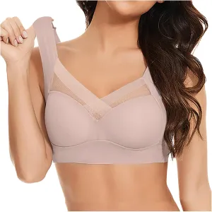 Women's Seamless Bras Wirefree Push Up Bra Full Coverage Gathering Bra Comfortable Bralettes with Support Everyday Bra